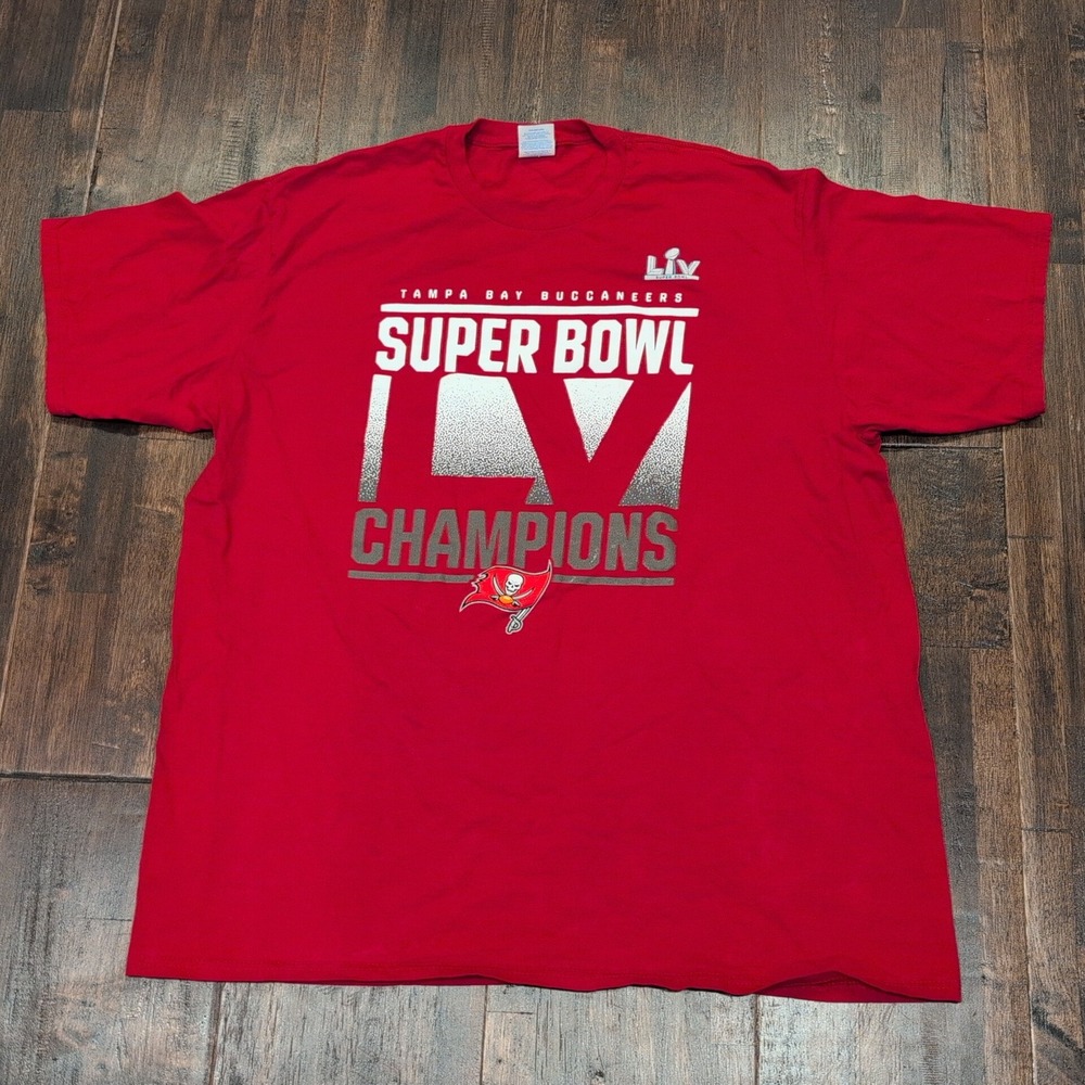 Tampa Bay Buccaneers Super Bowl LV Champions NFL‎ T Shirt Mens 2XL Red